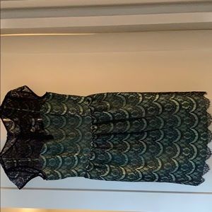 Lace mint green and navy dress